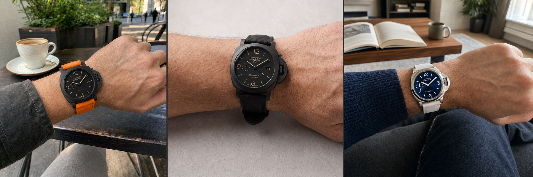 Personalized-bespoke-canvas-watch-strap-for-Panerai-Luminor-on-wrist.