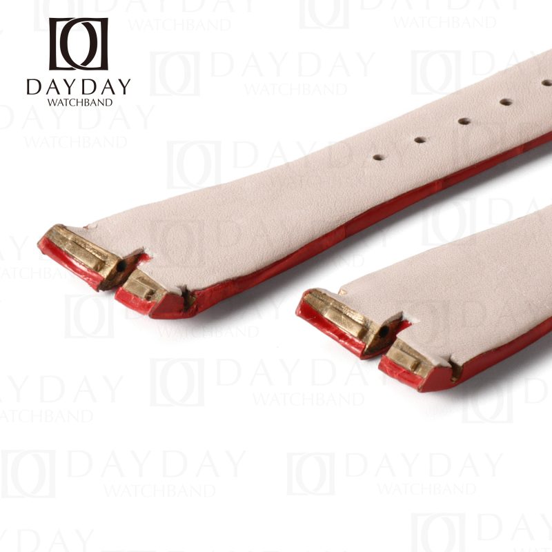 Personalized bespoke red crocodile leather watch straps replacement aftermarket for Roger Dubuis Excalibur, Quatuor, Spider, Skeleton Flying Tourbillon , Chronograph , 42mm