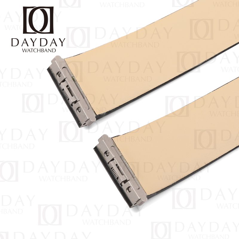 Personalized handmade black satin double folded watch straps band replacement 19mm 21mm for Cartier Santos Small, Medium, and Large for sale