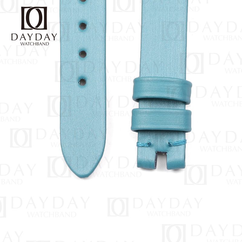 Personalized handmade tiffany blue satin watch straps replacement for Van Cleef & Arpels Alhambra women watches for sale aftermarket