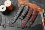 daydaywatchband handmade black brown alligator leather watch strap band replacement