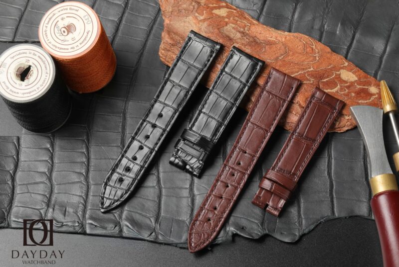 daydaywatchband handmade black brown alligator leather watch strap band replacement