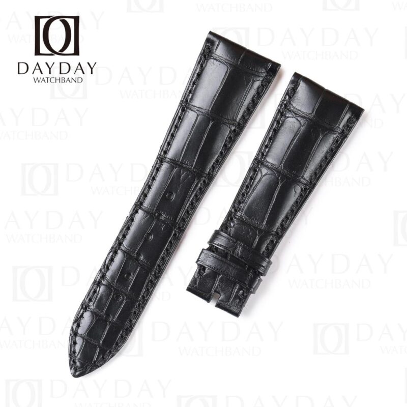 genuine black crocodile leather watch bands straps replacement 18mm 19mm 20mm 21mm 22mm