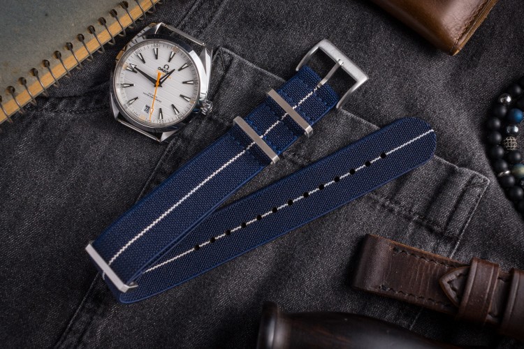 navy blue nato fabric watch strap replacment