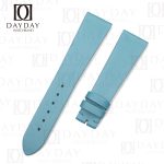 Buy bespoke personalized tiffany blue satin leather watch band replacement for Cartier Tank Automatic, Must, XL, Solo, Large, Francaise men and ladies watch aftermarket