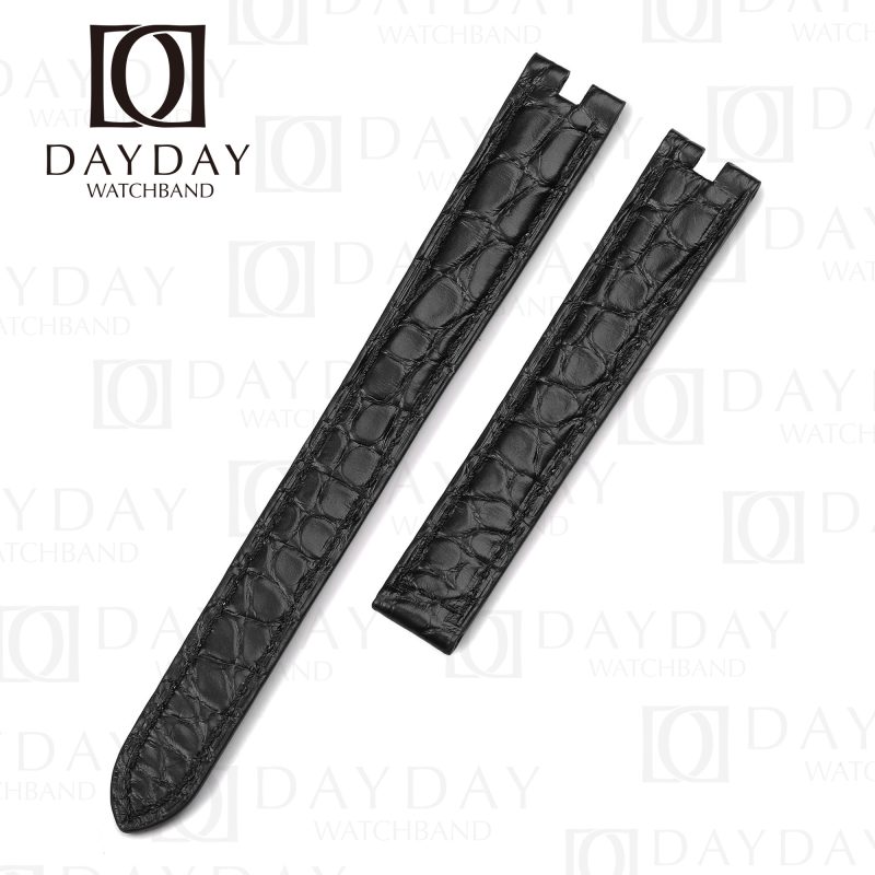 Buy handmade daydaywatchband black alligator leather watch straps bands replacement for Cartier Vendome Must de ladies Santos (2)