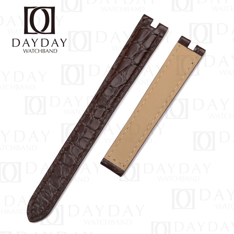 Buy handmade daydaywatchband brown alligator leather watch straps bands replacement for Cartier Vendome Must de ladies Santos