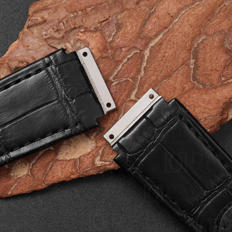 Custom Personalized black crocodile leather watch belt watch straps replacement for RM Richard Mille RM 035 030 055 011 067 men and women's watch (3)