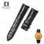 Custom black alligator leather watch strap watch bands replacement for Corum Gold Double Eagle Coin for sale at low price