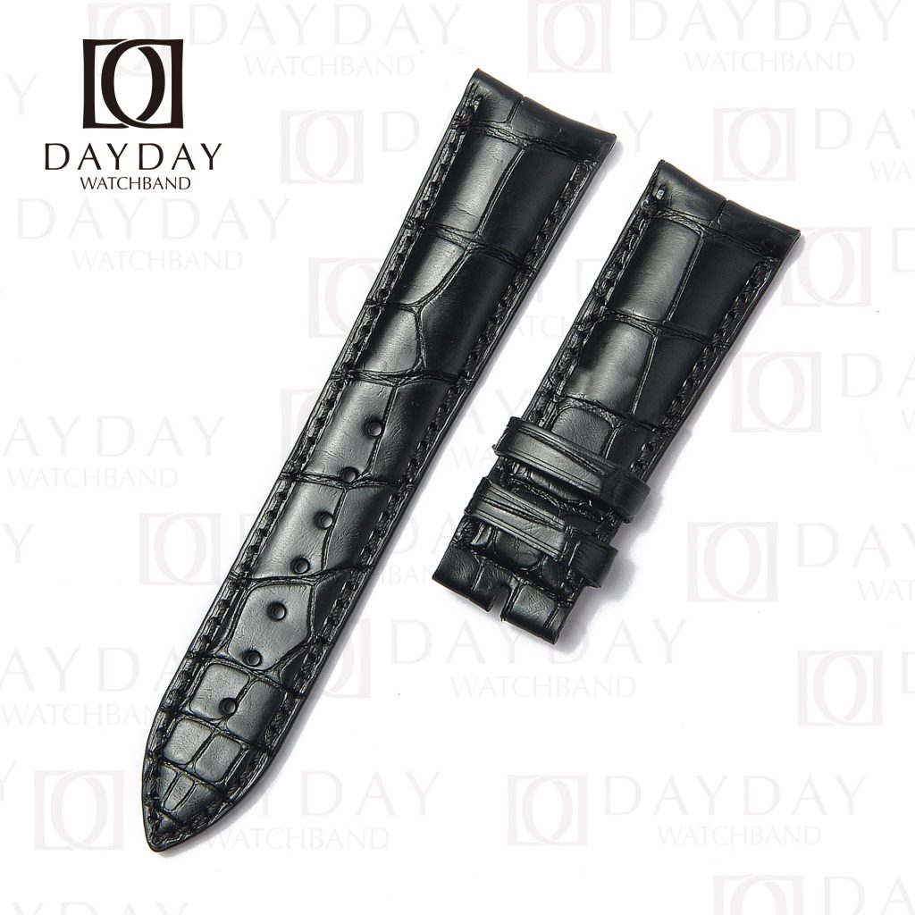 Custom black alligator leather watch strap watch bands replacement for Corum Gold Double Eagle Coin for sale at low price (2)