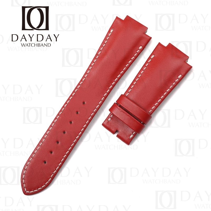 Custom handmade red calfskin leather watch strap replacemenr for Girard Perregaux GP Laureato Evo3 38mm 42mm for sale aftermarket