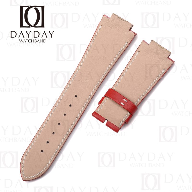 Custom handmade red calfskin leather watch straps replacemenr for Girard Perregaux GP Laureato Evo3 38mm 42mm for sale aftermarket (3)