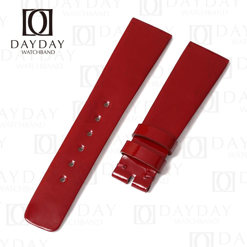 Custom red patent calf leather watch straps wristband replacement 20mm for TAG Heuer Formula 1 men and women's watch for sale aftermarket (2)