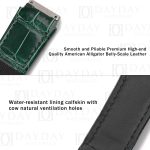 Handmade custom green alligator leather velcro watch strap bands with elastic replacement for Richard Mille RM 035 030 055 011 067 men and women's watch (3)