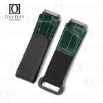Handmade custom green alligator leather velcro watch strap bands with elastic replacement for Richard Mille RM 035 030 055 011 067 men and women's watch (4)