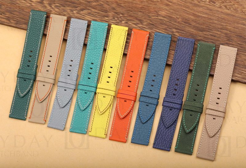 Handmade-multi-color-calf-leather-watch-band-straps-replacement-22mm-for-Swatch-x-Blancpain-Bioceramic-Scuba-Fifty-Fathoms-for-sale