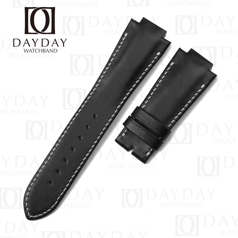 Personalized bespoke black calf leather watch bands replacement for Girard Perregaux GP Laureato Evo3 38mm 42mm for sale at low price