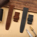 Best personalized bespoke distressed leather watch straps band with calfskin leather for Tudor Heritage Black Bay P01 20mm for sale strap