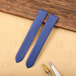 Buy custom blue calfskin leather watch band straps replacement for Cartier Santos Galbee 24mm 29mm men and womens watch aftermarket for sale