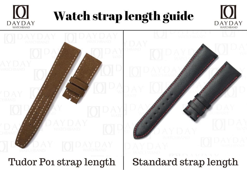 Custom handmade nylon calfskin leather watch band forTudor Black Bay P01 strap length guide