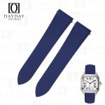 Shop blue rubber watch belt watch strap replacement for Santos de Cartier Small, Medium, Large for sale at low price