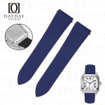Shop blue rubber watch belt watch strap replacement for Santos de Cartier Small, Medium, Large for sale at low price (2)