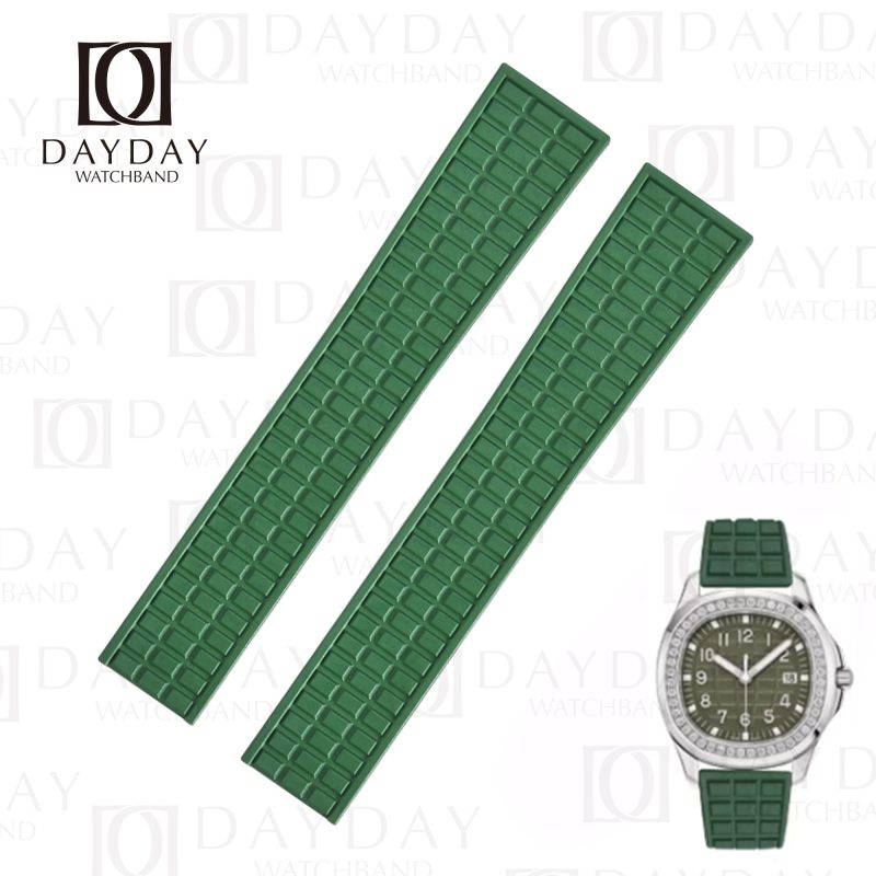 buy-green-19mm-rubber-silicone-watch-belt-bands-straps-replacement-for-Patek-Philippe-Aquanaut-5167a-5168g-5164a