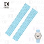buy sky blue 19mm rubber silicone watch belt bands straps replacement for Patek Philippe Aquanaut 5167a 5168g 5164a
