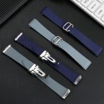 daydaywatchband black blue grey rubber watch strap replacement for Cartier Santos Small, Medium, Large for sale