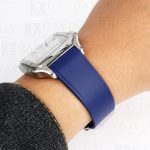 daydaywatchband blue rubber watch strap replacement for Cartier Santos Small, Medium, Large for sale (2)
