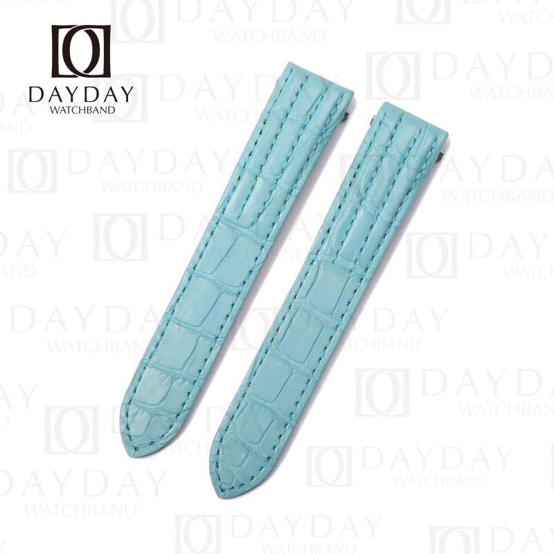 Buy Custom genuine alligator Tiffany Blue leather watch strap replcament for Cartier Roadster watch