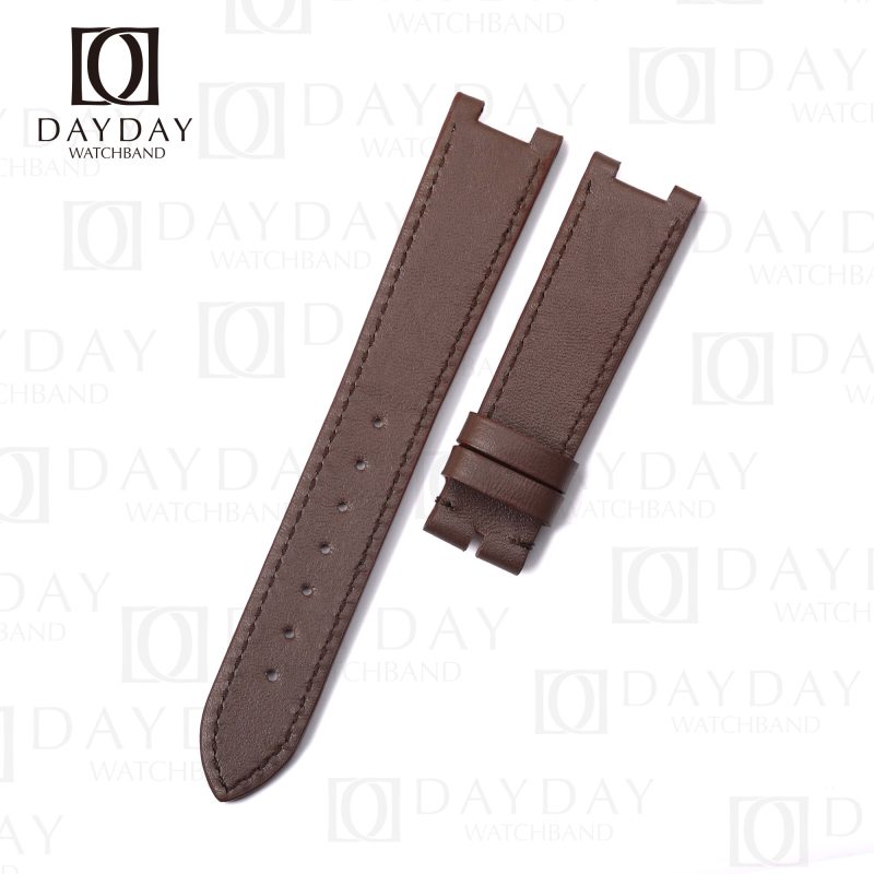 Buy bespoke personalized brown calf leather watch band replacement for VCA van cleef & arpels a Collection Moonphase ladies watch (2)