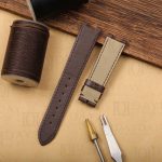 Buy custom handmade brown calf leather watch strap replacement for Van Cleef and Arpels la Collection Moonphase ladies watch for sale