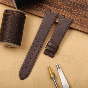 Buy custom handmade brown calf leather watch strap replacement for Van Cleef and Arpels la Collection Moonphase ladies watch for sale (2)