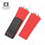 Custom red canvas velcro watch strap replacement for Hublot Big Bang E-40 Unico, Spirit of Big Bang, King Power for sale aftermarket (2)