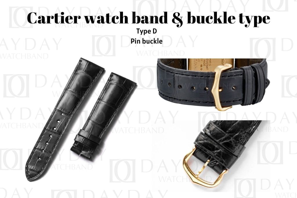Daydaywatchband Cartier watch clasp guide for Cartier Tank Pasha Santos pin buckle custom alligator leather strap for sale