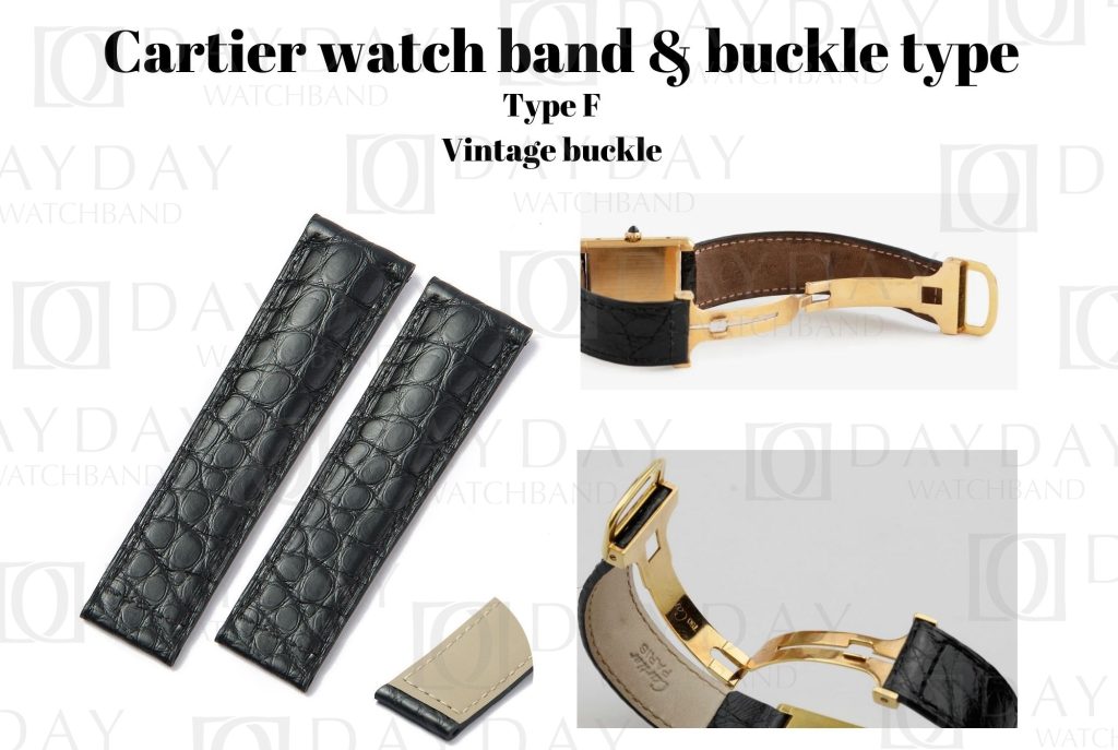 Daydaywatchband Cartier watch clasp guide for Cartier Tank vintage deployant buckle leather watch band for sale