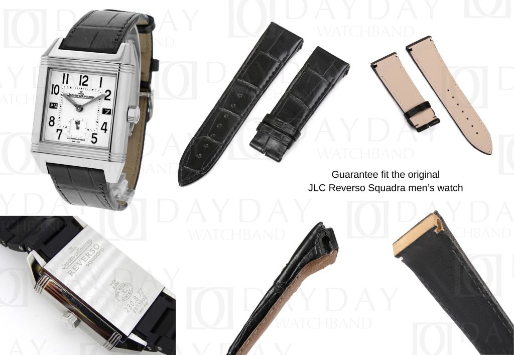 Daydaywatchband alligator handmade leather strap guide for Jaeger Lecoultre Reverso Squadra Hometime 230.8.77 22mm (2)