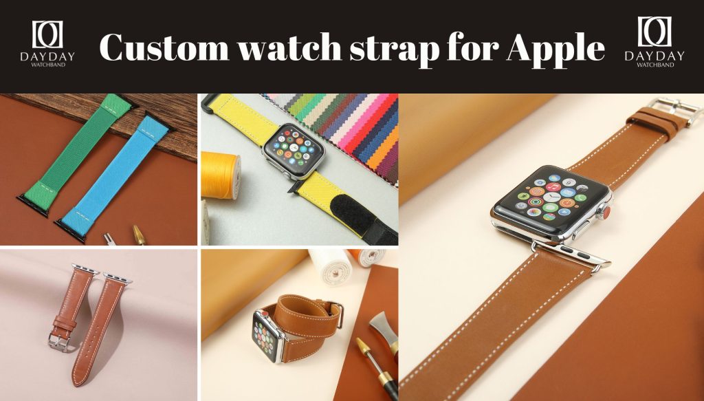 Daydaywatchband bespoke leather canvas nylon elastic watch strap watchband wrist band for Apple watch Iwatch include series 3, 4, 5, 6, 7 and 38mm 40mm 42mm 44mm case diameter