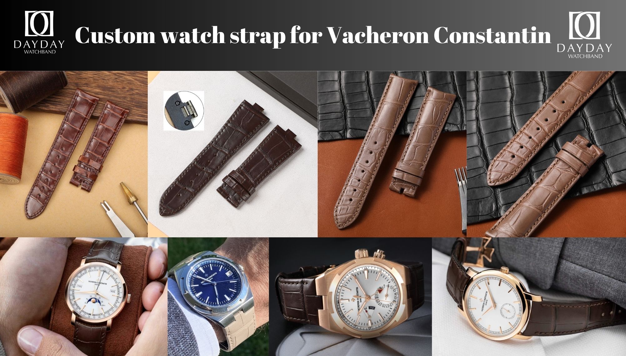 Daydaywatchband custom handmade leather nylon watch strap watchband wirst band watch belt replacement for Vacheron Constantin Overseas, Patrimony, Traditionnelle for sale aftermarket