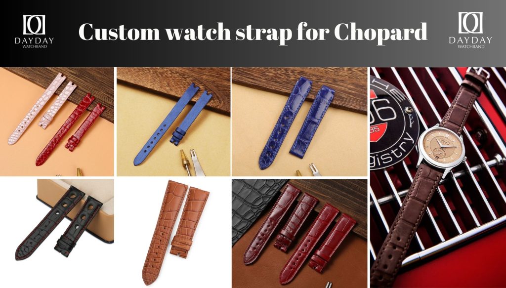 Daydaywatchband custom handmade leather satin watch strap watchband watch belt replacement for Chopard Happy Sport, Happy Diamand, Mille Miglia, L.U.C, and more men and ladies watch