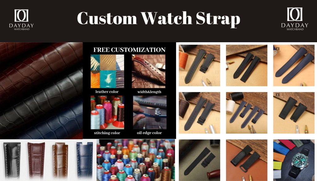 Daydaywatchband handmade personalized custom leather watch strap watch band wrist band replacement for Luxury men and women's watch aftermarket