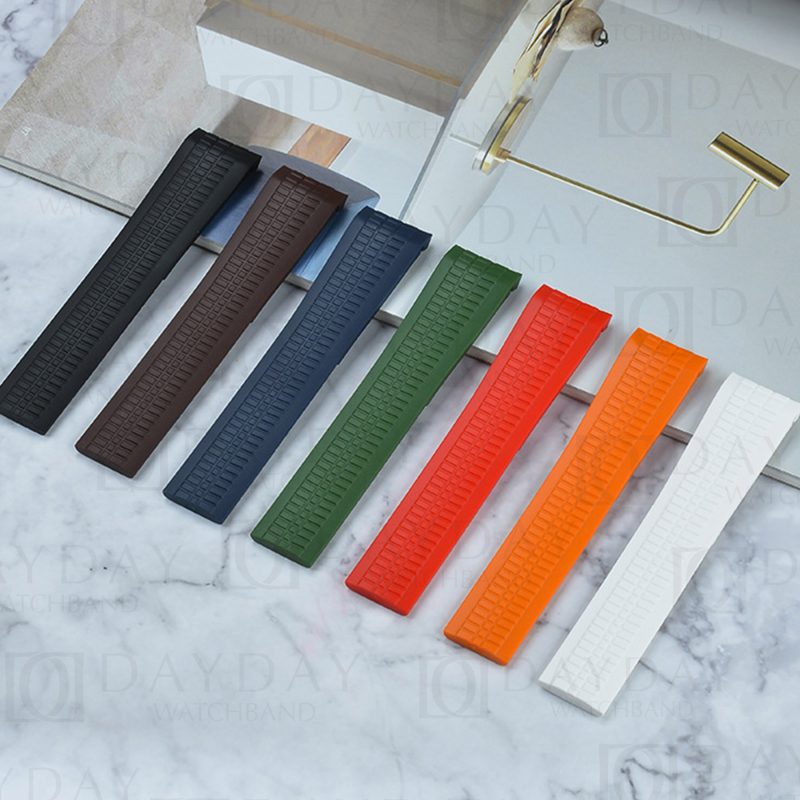 Orange Blue Green Coffee Black White Red rubber watch strap band replacement 21mm for patek philippe aquanaut men's watch for sale