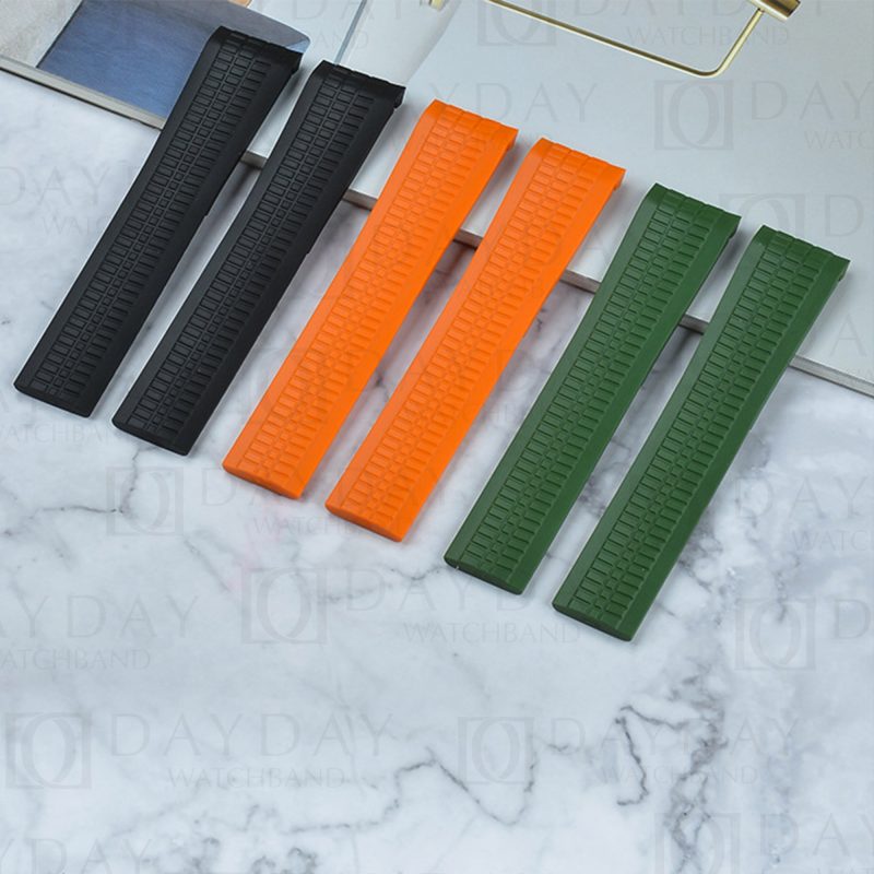 Orange Blue Green Coffee Black White Red rubber watch strap replacement 21mm for patek philippe aquanaut men's watch for sale