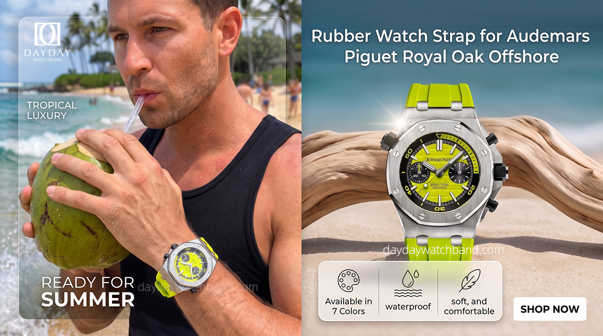 Soft Rubber Watch Strap for Audemars Piguet Royal Oak Offshore (7 colors) 1 Rubber Strap for Royal Oak Offshore Available in 7 Colors: Waterproof and sweatproof