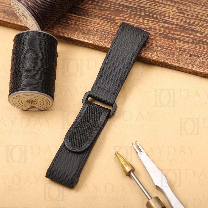 Shop bespoke personalized nylon canvas watch band watch strap replacement for Cartier Santos 100 Midsize, Large, XL