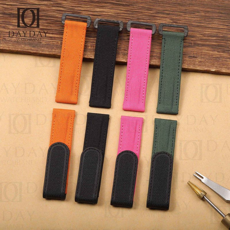 Shop custom handmade 18mm 20mm 22mm nylon canvas fabric velcro watch strap watch band for Omega Blancpain Rolex men and women's watch