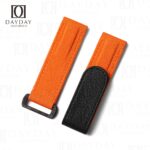 Shop custom handmade 18mm 20mm 22mm orange nylon canvas fabric velcro watch strap watch band for Omega Blancpain Rolex men and women's watch