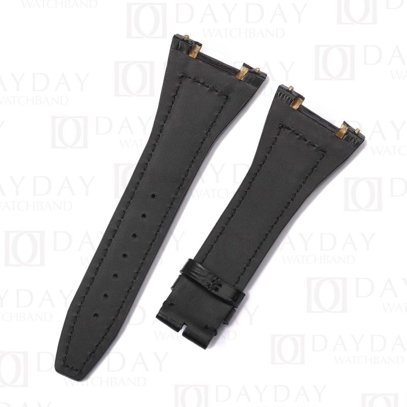 Shop handmade personalized black alligator leather watch bands strap replacement for IWC Da Vinci IW546101 men's watch for sale aftermarket