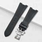 black FKM rubber silicone watch bands for Patek Philippe Nautilus 5711 5712 watches aftermarket for sale at low price